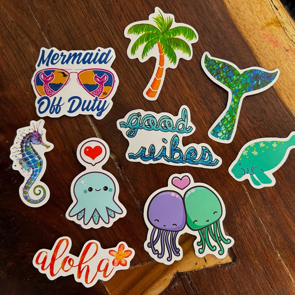 Set of GOOD VIBES ALOHA  island stickers